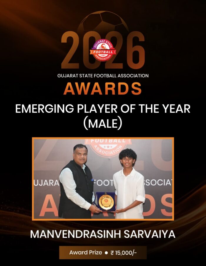 Emerging Player of the Year (Male) - Manvendrasinh Sarvaiya