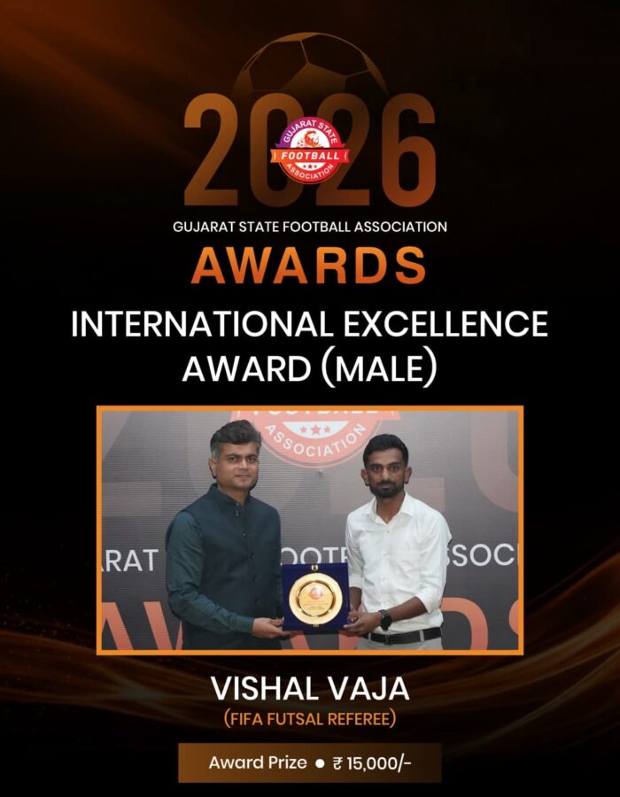 International Excellence Award (Male) - Vishal Vaja (FIFA FUTSAL REFEREE)